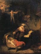 REMBRANDT Harmenszoon van Rijn The Holy Family with Angels china oil painting artist